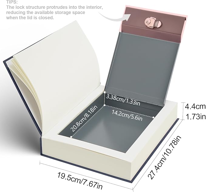 Decorative Book Safe with Key Lock | 10.82" x 7.67" x 1.77" - Image 4