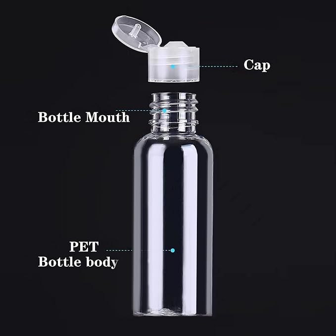 DNSEN 5 Pack 3.4oz Empty Plastic Travel Bottles for Toiletries TSA Approved Leak Proof Squeezable Travel Size Containers Travel Essentials Accessories, clear - Image 2