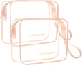 Icramsy Clear Makeup Bag,2 Pack TSA Approved Toiletry Bag Tfor Women & Men | Portable Handheld Design, Waterproof, Airport Airline Compliant, Clear Toiletry Cosmetic Bag by Icramsy