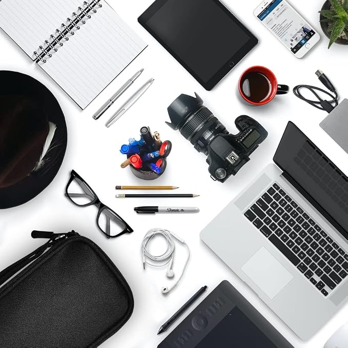 Electronics Organizer Bag Pouch Cable Charger Organizer Travel Shockproof Cord Carrying Case for Earphone Powerbank USB Hard Drive SD Card (Black) - Image 7