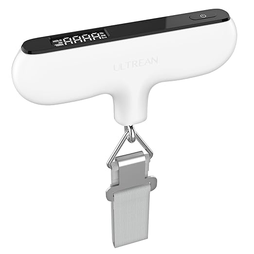 Ultrean Luggage Scale, 110lb Digital Suitcase Weight Scale for Travel, Portable Handheld Baggage Scale with Ergonomic Curved Handle for Comfortable Grip, Battery Included by Ultrean