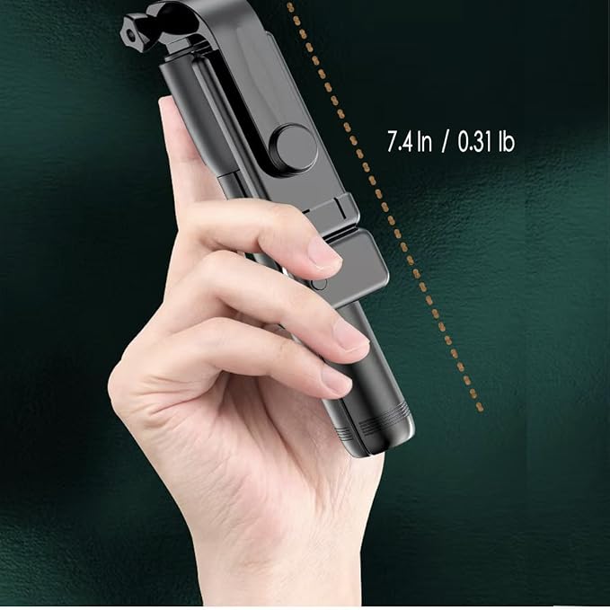 28" Phone Tripod & Selfie Stick Travel Tripod for iPhone Selfies, with Phone Holder 360°Rotation Selfie Stick Extendable for Travel/Selfie/Vlog, Compatible with iPhone/Android - Image 7