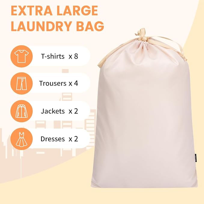 BAGAIL 6 Set Packing Cubes Luggage Packing Organizers for Travel Accessories-Beige - Image 5