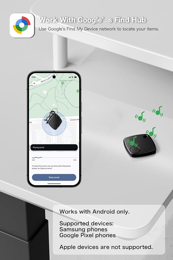 Android Compatible Smart Tracker Tag- Tracker Tags for Android Phones, Supports Google Find My Device, 2026 New Model (1, White) - Image 7