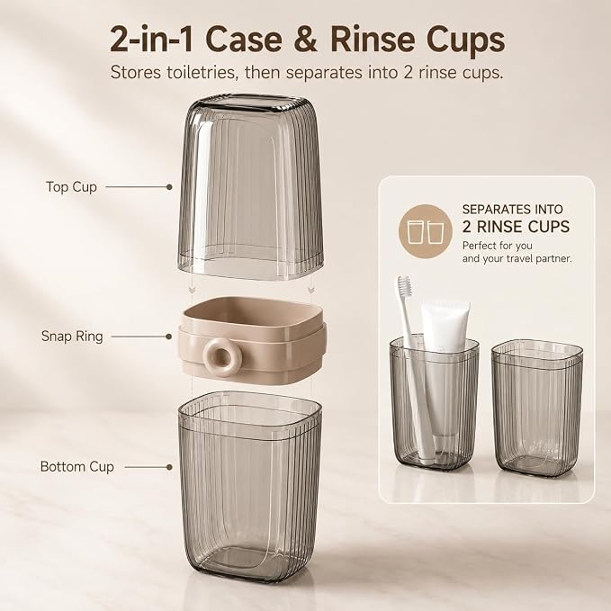 Toothbrush Travel Case with Rinse Cup, 1 Pack | 7.87 - Image 2