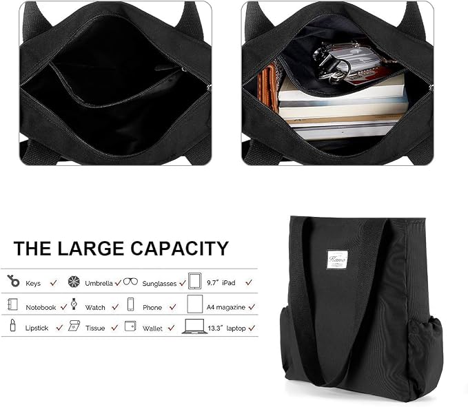 KAMO Floral Tote Bag - Waterproof Lightweight Handbags Travel Shoulder Bag for Hiking Yoga Gym Swimming Travel Beach - Image 5