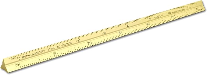 Alumicolor Aluminum Architect Metric Pocket Scale, 15CM, Gold by Alumicolor