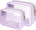 Clear Makeup Bag Foldable - TSA Approved Toiletry Bag for Travel | Metal Zipper, Reinforced Seam, Water Resistant, Medium for Carry-on, Large for Checked Luggage, for Car Storage Organizer by Packism