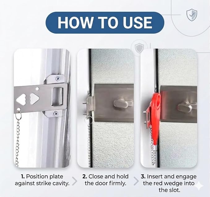 Portable Travel Security Kit: Portable Door Lock, 2-Pack Window Locks, and Rubber Door Stop Wedge - 4-in-1 Essential Safety Bundle for Hotels, Vacation Rentals, and Apartment Rentals - Image 4