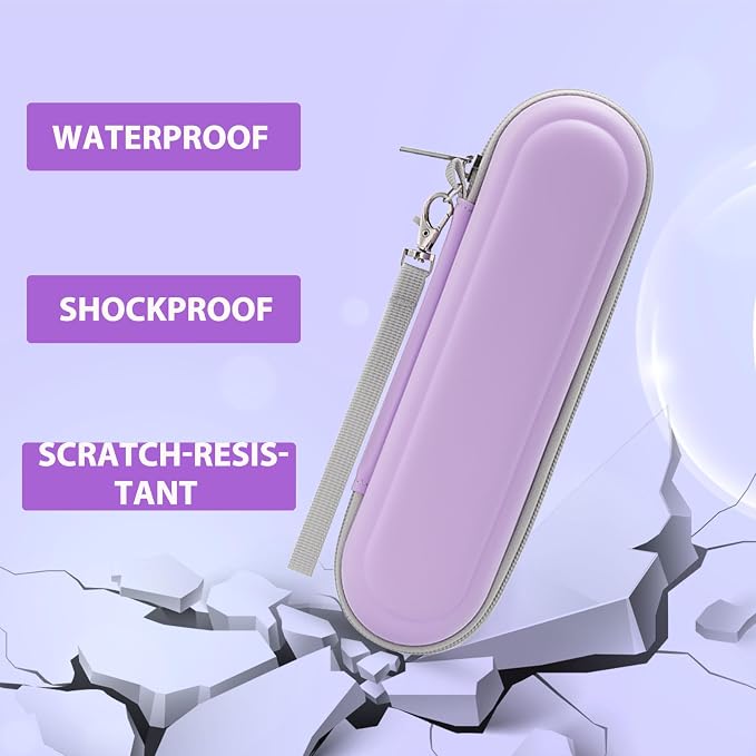 Toothbrush Travel Case for Oral B/Oral-B Pro 1000 1500 5000 7000 & Philips Sonicare 4100 1100 5300 5100 6100/iO Electric Toothbrush, Hard Protective Storage Bag (Light purple case with toothbrush cap) - Image 7