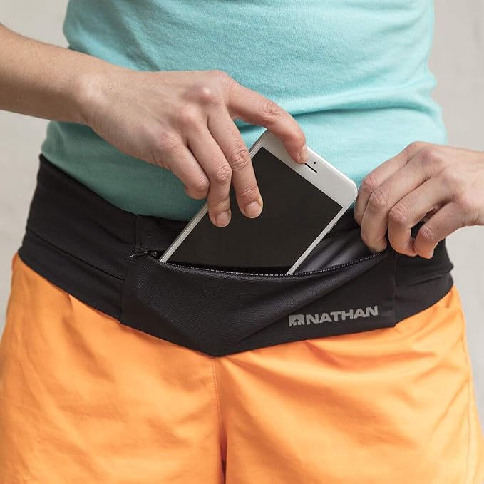 Nathan Zipster Running Belt for Men and Women, Bounce Free Waist Pack, Running Fanny Pack Women, Pockets with Zippers, Fits All iPhones - Image 2