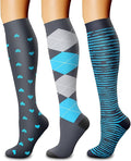 CHARMKING Compression Socks for Women & Men Circulation (3 Pairs) 15-20 mmHg is Best Support for Athletic Running Cycling by CHARMKING
