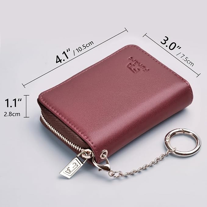 FurArt Zipper Wallet Women RFID Credit Card Holder keychain Wallet | ID Window RFID Blocking Compact Small business 15/16 slots - Image 4