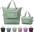 Large Capacity Folding Travel Bag, Lightweight Waterproof Luggage Bag, Expandable Travel Duffel Bag, Dry Wet Separated Gym Tote Bag, Weekender Overnight Bags for Women and Man (Light Green) by DOJUNS