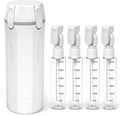 4 in 1 Travel Dispenser,4 Pack 30ML Travel Bottles for Toiletries,Refillable, Leak Proof and Portable,Suitable for Storing Shampoo, Shower Gel, Laundry Detergent, Suitable for Travel, Camping (White) by Unknown