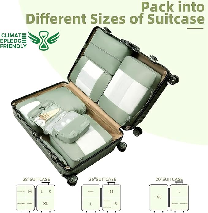 BAGAIL 6 Set/8 Set/10 Set Packing Cubes Various Sizes Packing Organizer for Travel Accessories Luggage Carry On Suitcase - Image 7