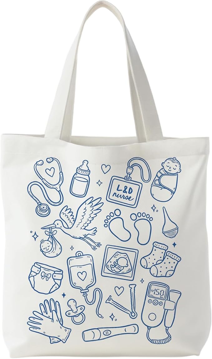 Nurse Canvas Tote Bag, Nurse Appreciation Gifts, Nursing School Gift Reusable Shopping Grocery Bags by Unknown