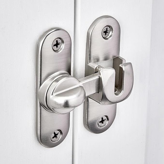 10 Packs Silvery 90/180 Degree Barn Door Latches,Flip Gate Lock | Zinc Alloy Flip Gate Latches,Right Angle Door Lock,for bedroom,garage,sliding door,window,cabinet,drawer,pet enclosures - Image 5
