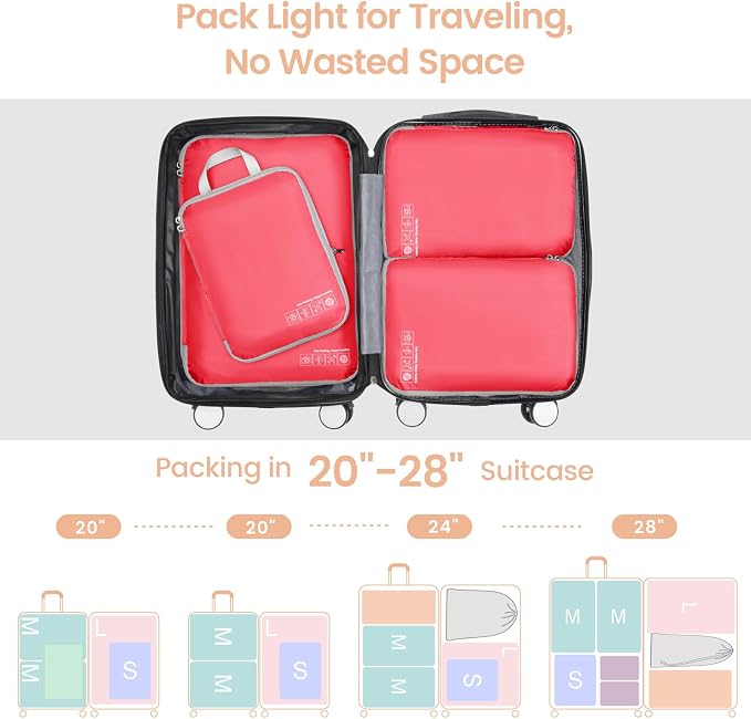 Cambond Compression Packing Cubes for Travel - Luggage Suitcase Organizer | Compression Zip Design for Space-saving, Expandable, Lightweight, Keep Clothes Sorted, Luggage Space Tidy, Carry on Pack Fast - Image 5
