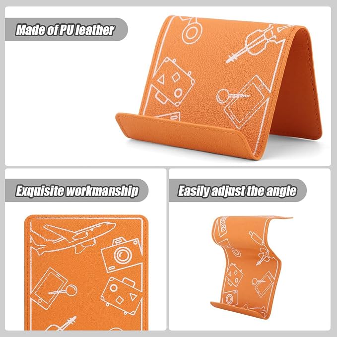 Airplane Phone Holder Flexible Flight Cell Phone Holder and Flexible Tablet Stand Airplane Travel Essential Accessories for Most Smartphones, Tablets(Color:Orange) - Image 3