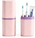 Travel Toothbrush Case - 2 in 1 Portable Travel Toothbrush Holder with Mouthwash Cup, Dustproof Toothbrush and Toothpaste Case for Traveling Camping Business Trip Dorm Bathroom by Quoarelic