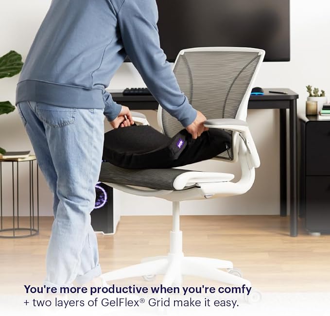 Purple Double Seat Cushion, Two-Sided Soft and Firm 2 Inch Gel Seat Cushion | GelFlex Grid for Office Chair, Car - Pressure-Reducing, Temperature-Neutral, No-Slip - Made in USA - Image 7