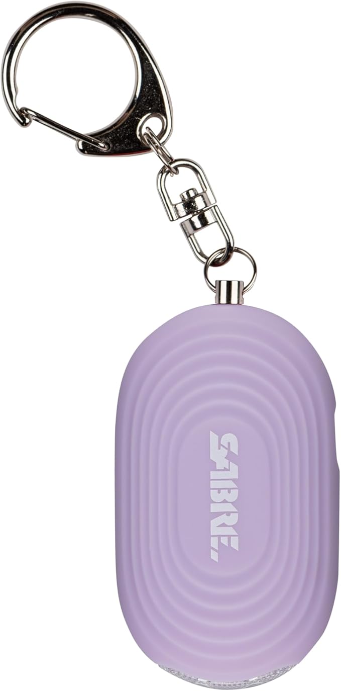SABRE 2-in-1 Personal Alarm with LED Light, 130dB Personal Safety Siren, Snap Hook for Instant Access, 1,250 Foot (381 Meters) Range, Compact Design for Easy Attachment to Purse, Bag, or Keys by SABRE