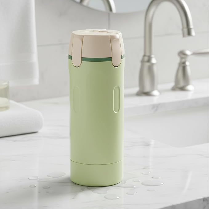 4 in 1 Travel Dispenser Bottle, Refillable Leak Proof Travel Size Bottles for Toiletries, Shampoo, Body Wash, Lotion, Conditioner (Light Green, 16.5cmx5.5cm, 30ml x 4, Plastic) - Image 3
