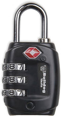 TSA Lock luggage locks with Steel Shank (1-Pack), black by Bulldog+Cases