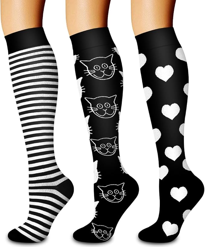 3 Pack Medical Compression Sock-Compression Sock For Women and Men Circulation -Best for Running,Nursing,Athletic Sports by LaiteHebe