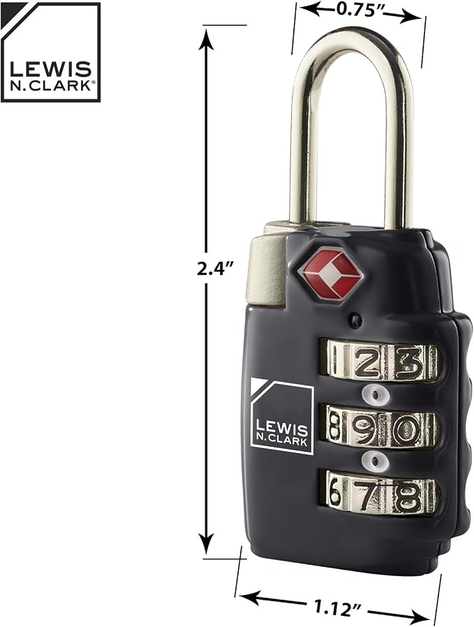 Lewis N. Clark Travel Sentry TSA-Approved Luggage Lock, Large 3 Dial Combination with Easy Read Dials - Blue - Image 6