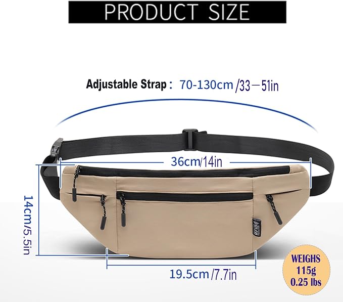 Money Belt for Travel RFID Blocking Passport Holder (khaki) | Hidden Under Clothes Travel Wallet for Men Women - Image 3