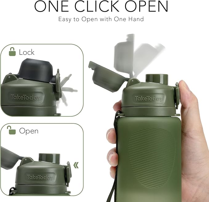 TakeToday Collapsible Water Bottles 32oz, Foldable Travel Water Bottle, BPA Free, Silicone Water Bottle Leakproof for Hiking, International Travel, Outdoors - Image 4