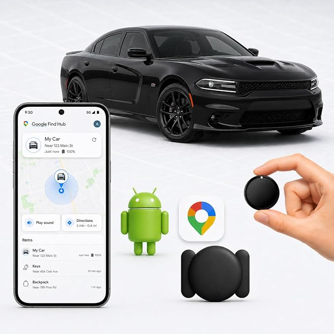 IP65 Waterproof Magnetic Mini GPS Tracker for Vehicles - Real-Time Hidden Tracking, Anti-Theft Car Locator for Truck & Assets (car GPS Android) by SimpleConvenientEfficie