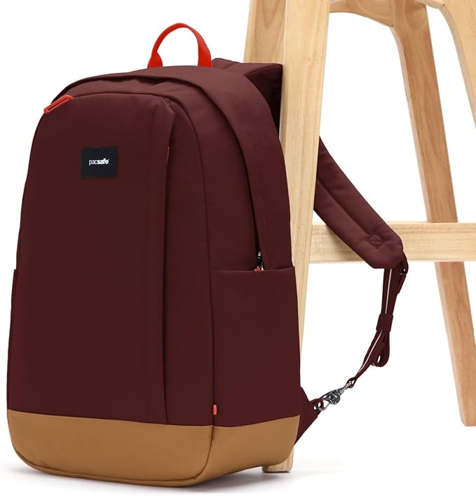 Pacsafe GO 25L Anti Theft Backpack, Garnet Red - Image 5