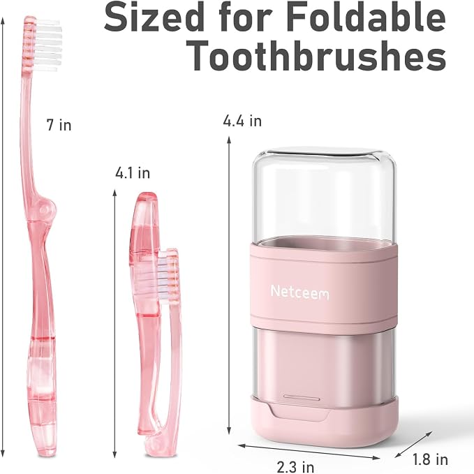 Toothbrush Travel Case Kit,Portable Folding Tooth Brush Holder and Toothpaste Cover Container with Mouthwash Cup, Oral Clean Tools Organizer for Traveling, Bathroom, Camping, Business Trip(1Pack） - Image 3