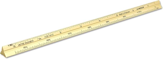 Alumicolor Aluminum Engineer Metric Pocket Drafting Scale, 15CM, Gold by Alumicolor