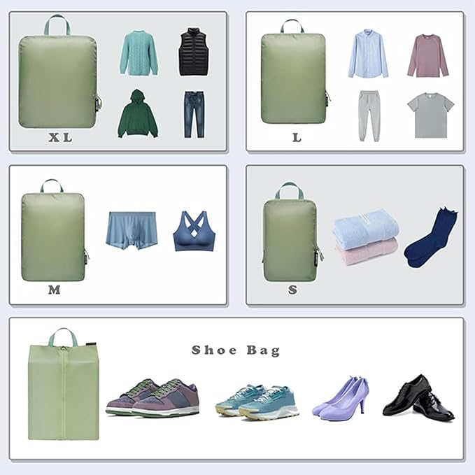 BAGAIL 6 Set Ultralight Compression Packing Cubes Packing Organizer for Travel Accessories Luggage Suitcase Backpack - Image 5