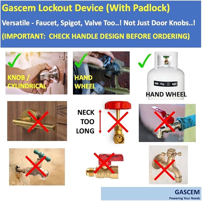 Door Knob Lockout Device (Matt Silver, 1 Padlock). Door Handle Lock - Prevents Doorknobs from Turning and Access to Keyhole. Childproof Door Knob Cover. - Image 5