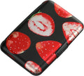 Mini RFID Aluminum Wallet Credit Cards Holder Business Card Case Metal ID Case for Men Women（Strawberry | Mini RFID Aluminum Wallet Credit Cards Holder Business Card Case Metal ID Case for Men Women by ELFISH