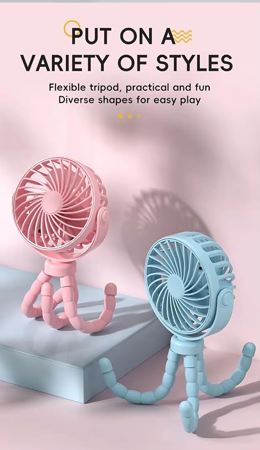 SNUGGY BABY BLACK Portable Oscillating Travel Fan – Rechargeable, Battery-Powered & USB Cooling Device for Strollers, Handheld Use, and On-the-Go Comfort - Image 5