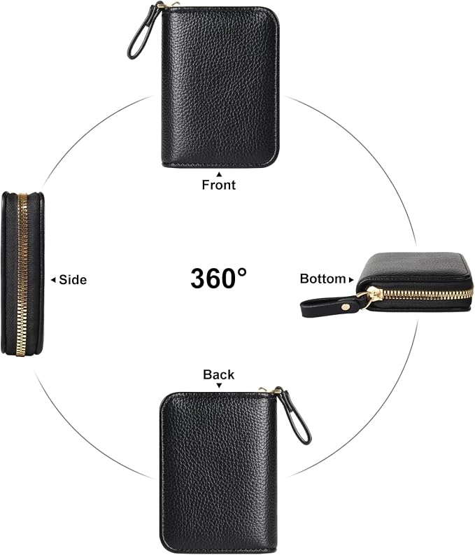 Credit Card Wallet, RFID Card Case Wallet, Zipper Card Cases Holder for Men Women, RFID Blocking, KeyChain Wallet, Compact Size Card Organizer Case for Women - Image 6
