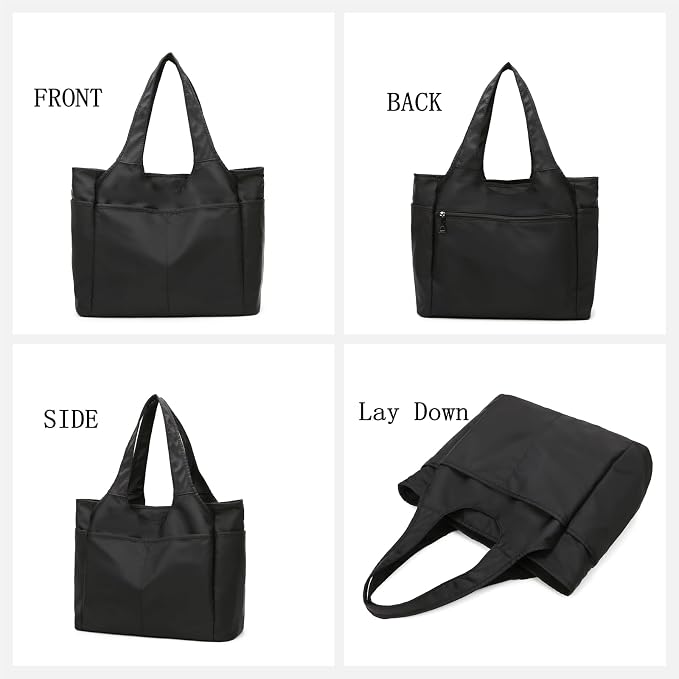 SOYMWIN Tote Bag for Women,Large Tote Bag with Compartments and Multiple Pockets,Quilted Shoulder Bag for Travel Work Sports | Large - Image 3