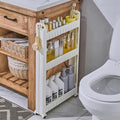 3.54 Slim Storage Cart Durable Bathroom Organizer Slide Out Storage Cart Rolling Utility Cart Slide Out Organizer Narrow Shelf Rack for Kitchen Bathroom Study Office by Unknown