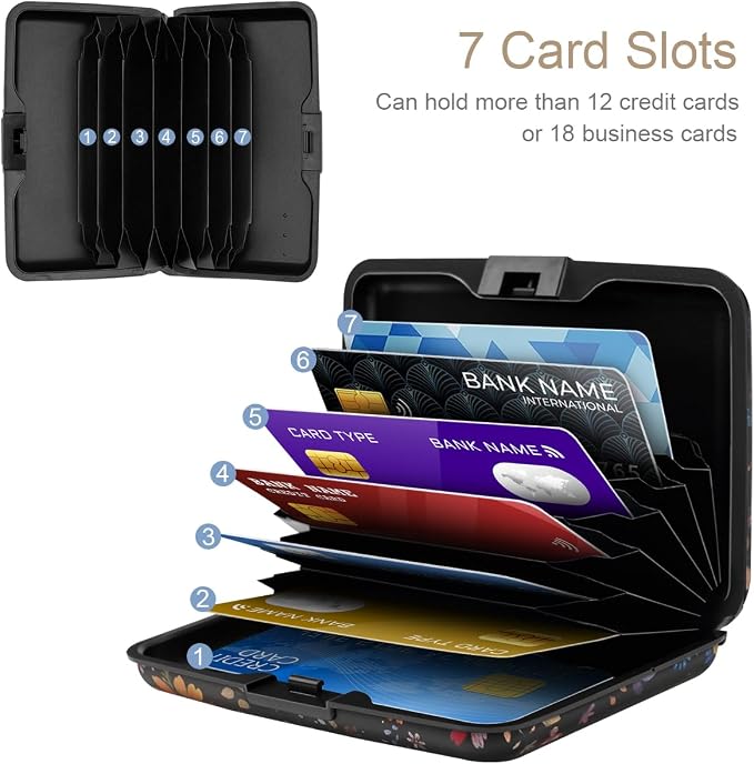 Coco Rossi Credit Card Holder RFID Aluminum Small Mini Wallet Women | Metal Wallet, Business Cards Holder, ID Case, Slim Sleeves, Womens Girls Gift, Carry Proof Wallets for Travel, Dragonfly - Image 3