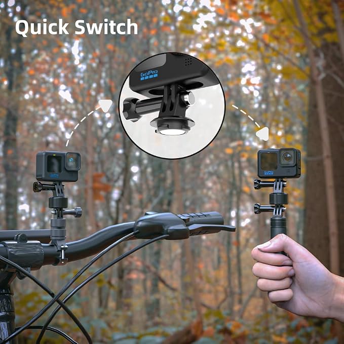 Magnetic Accessories for GoPro, Quick Release Base for Bike, Selfie Stick, Monopod, Tripod Mount, Compatible with GoPro Hero 13/12/11/10 Black, Akaso, Insta, DJI and More (Magnetic Accessories) - Image 2