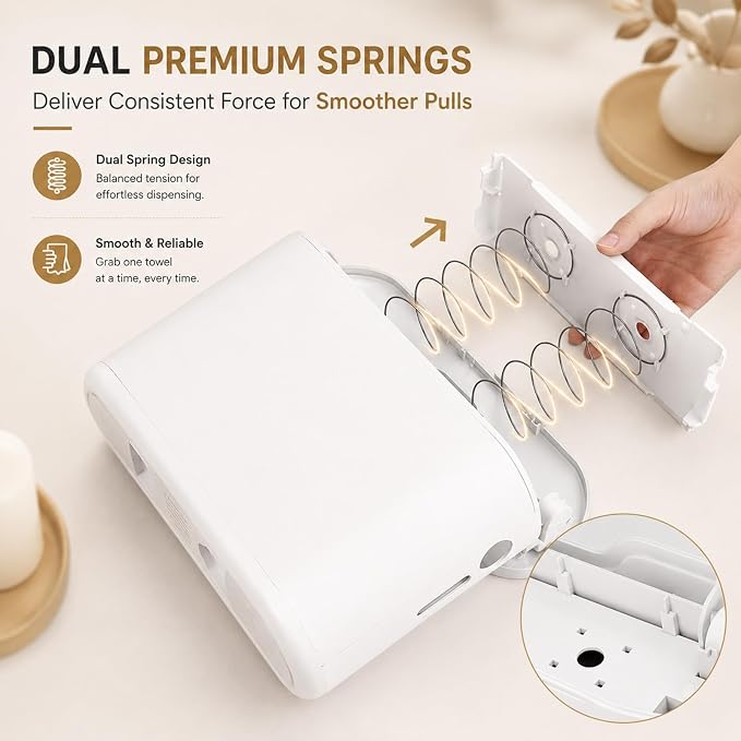 Paper Towel Dispenser Countertop, Multifold Hand Towel Dispenser for Bedroom, Bathroom, Kitchen, Toilet - Image 6