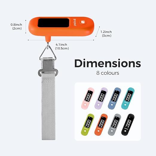 pack all Digital Luggage Scale for Travel, 110Lbs Capacity, 0.1Lb Precision | Handheld, Backlit LCD Display, Lb/Kg/Oz Conversion, Tare Function, Battery Included, Orange - Image 8
