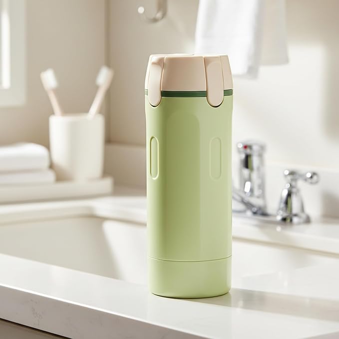 4 in 1 Travel Dispenser Bottle, Refillable Leak Proof Travel Size Bottles for Toiletries, Shampoo, Body Wash, Lotion, Conditioner (Light Green, 16.5cmx5.5cm, 30ml x 4, Plastic) - Image 4