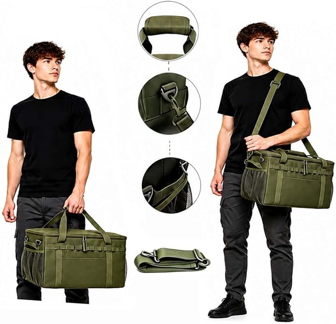 40L Tactical Camping Storage Bag, 600D Waterproof Foldable Camping Box | camping storage bag with removable dividers, outdoor Foldable Organizer Modular gear kitchen box & trunk organizer & fishing - Image 5